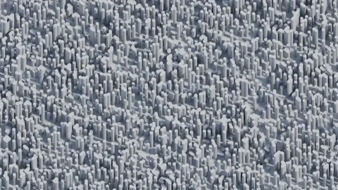 The image shows an overwhelming density of uniform, miniature human figures arra Stock Footage 340237590