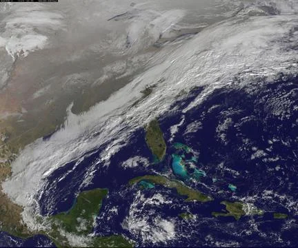 This image shows the strom system on Dec. 10, 2013 at 1445 UTC. According t.. Stock Photos