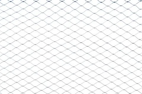 This image shows a wire mesh against a white background. The mesh pattern is  Stock Photos