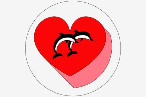 Image of silhouettes of dolphins Stock Illustration