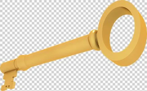 Image of simple 3d golden key Ilustração Stock