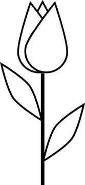 Image simple, blossoming flower bud stem leaves stock illustration Stock Illustration