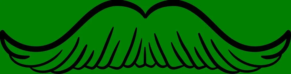 Image of a simplified black line drawing of a moustache Stock Illustration