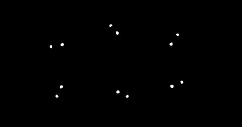 Image of six white arrows pointing inwards on black background Stock Illustration