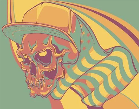 The image of the skull. Vector illustration. Illustrazione stock