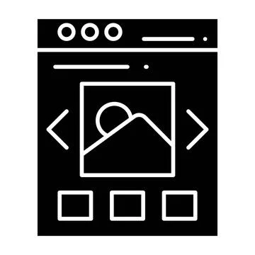Image Slider Glyph Icon Stock Illustration