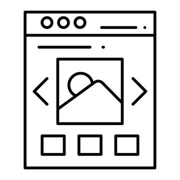Image Slider Line Icon Stock Illustration