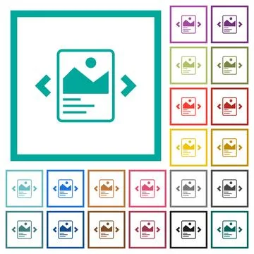 Image slideshow with captions flat color icons with quadrant frames イラスト素材