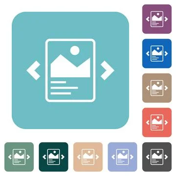 Image slideshow with captions rounded square flat icons Stockillustratie