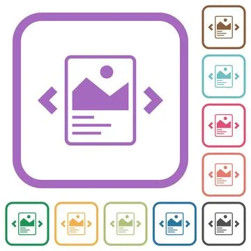 Image slideshow with captions simple icons Stockillustratie