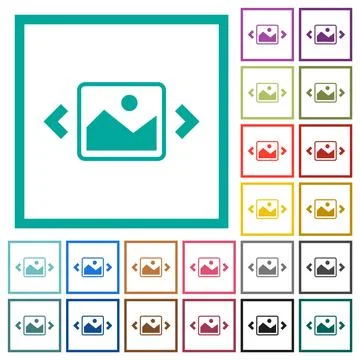 Image slideshow flat color icons with quadrant frames イラスト素材