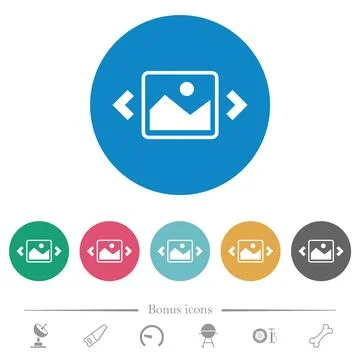 Image slideshow flat round icons Stockillustratie