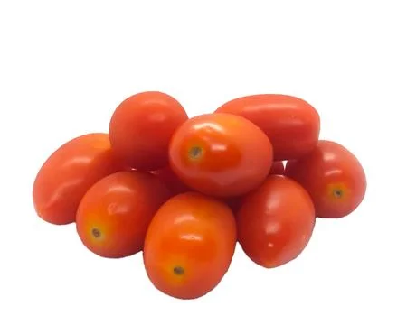 Image of small red tomatoes on a white background isolate- Stock Photos