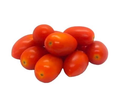 Image of small red tomatoes on a white background isolate Stock Photos