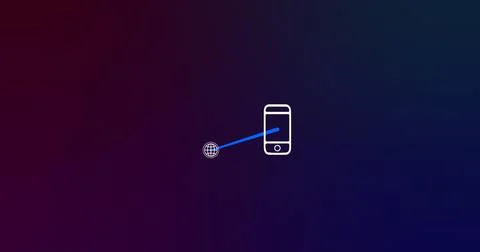 Image of smartphone and connections with tech icons on navy background Stock Illustration