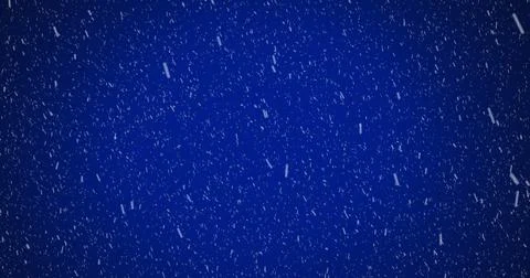 Image of snow falling over blue background Stock Illustration