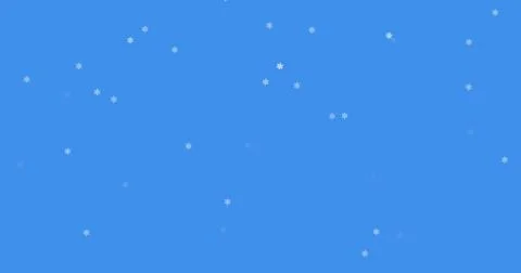 Image of snow falling over blue landscape Ilustração Stock