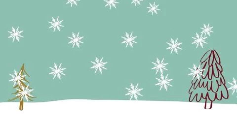 Image of snow falling over christmas winter scenery Ilustração Stock