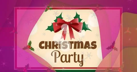 Image of snow falling over christmas greetings text and decoration Ilustração Stock