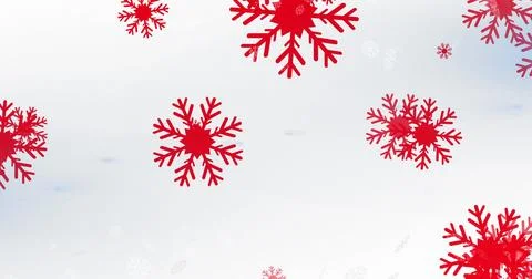 Image of snow falling over white background Ilustração Stock