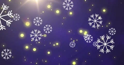 Image of snow falling over yellow spots Stock Illustration