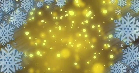 Image of snow falling over yellow spots Stock Illustration