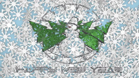 The image of the snowman is created from snowflakes 스톡 동영상 43674409