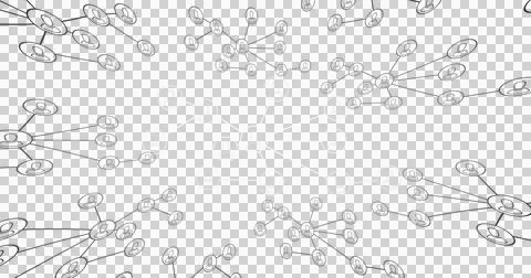 Image of social network structure with people icons over transparent background Ilustração Stock