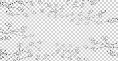 Image of social network structure with people icons over transparent background Ilustração Stock