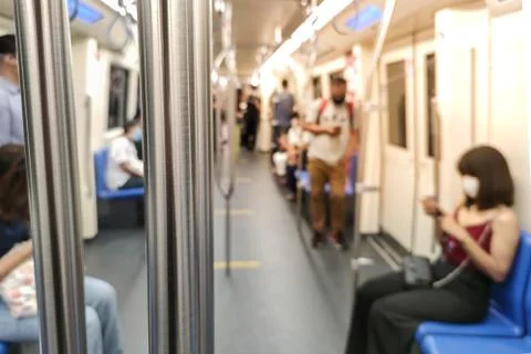 Image of soft focus people on the subway Stock Photos