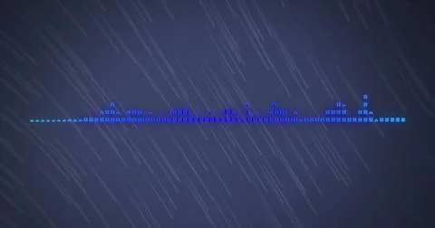 Image of sound spots moving over gray trails Ilustração Stock