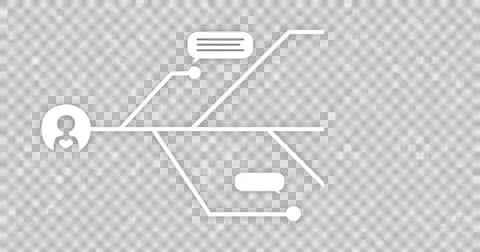 Image of speech bubbles and ai chat over transparent background Ilustração Stock