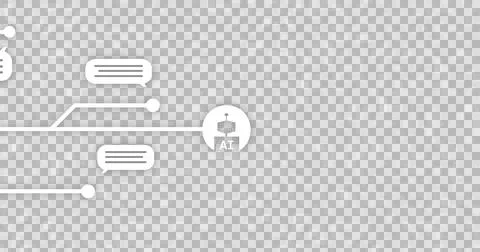 Image of speech bubbles and ai chat over transparent background Ilustração Stock