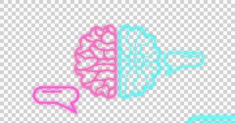 Image of speech bubbles and brain with ai text over transparent background Ilustração Stock
