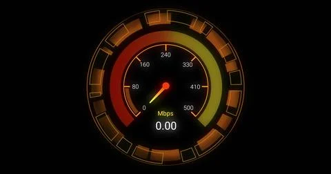 Image of speedometer and data processing Stock Illustration