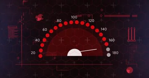 Image of speedometer on dark background Stock Illustration