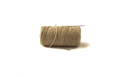 Image of a spool of gray thick strong threads. Stock Photos