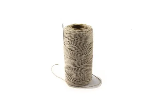 Image of a spool of gray thick strong threads. Stock Photos