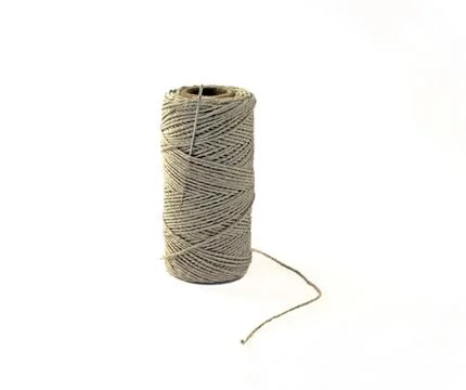 Image of a spool of gray thick strong threads. Stock Photos
