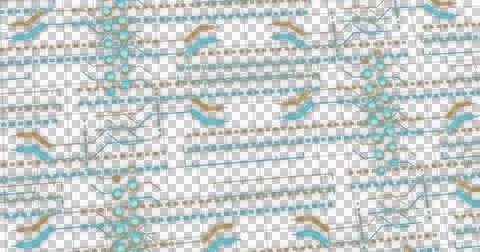 Image of spots moving over network of connections, created using generative ai Stock Illustration