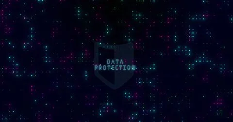 Image of spots over data processing イラスト素材