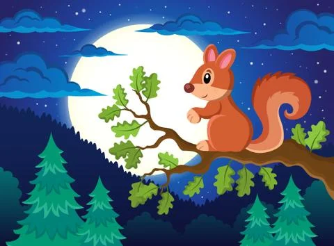 Image with squirrel theme - eps10 vector illustration. Stock Illustration