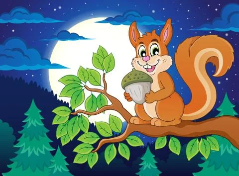 Image with squirrel theme - eps10 vector illustration. Illustrazione stock