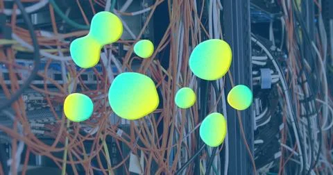 Image of stains over server room Stock Illustration