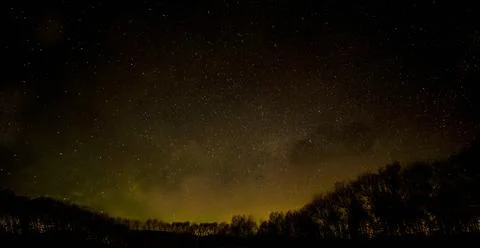Image of the starry sky in the summer Stock Photos