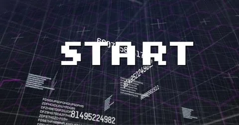 Image of start over data processing on black background 스톡 일러스트