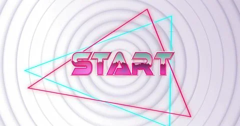 Image of start text over circles on white background Stock Photos