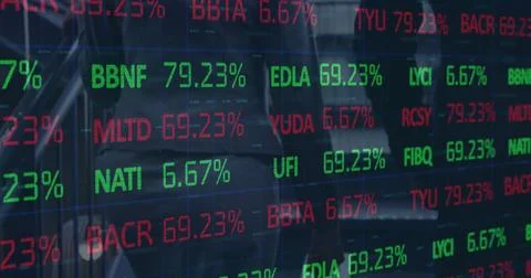 Image of statistic processing over business people イラスト素材