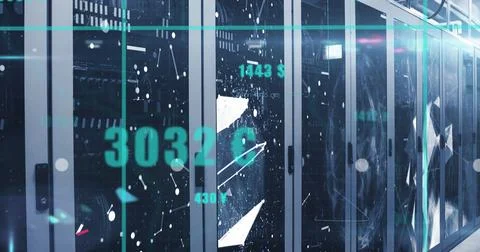 Image of statistical data processing against plexus networks over computer Stock Photos