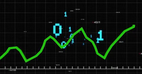 Image of statistical data processing and binary coding over grid network on Stock Illustration